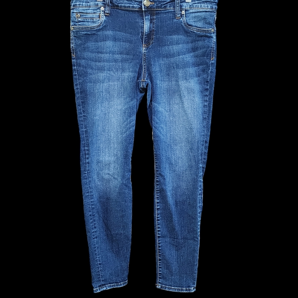 Kut From The Kloth Toothpick Skinny Blue Denim Jeans Womens 14 Short